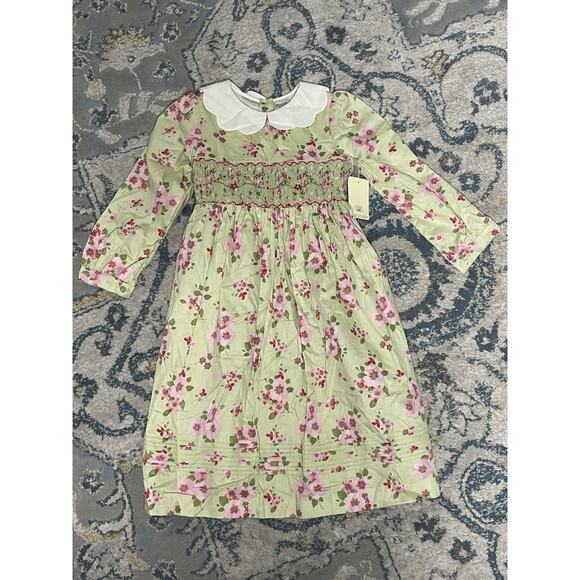Laura Ashley Girls Smocked Floral Dress NWT Cottagecore Garden